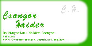 csongor haider business card